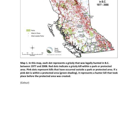 MAP — Ensuring a Future for Canada's Grizzly Bears: Grizzly Hunting Kills in B.C., 1977 – 2008