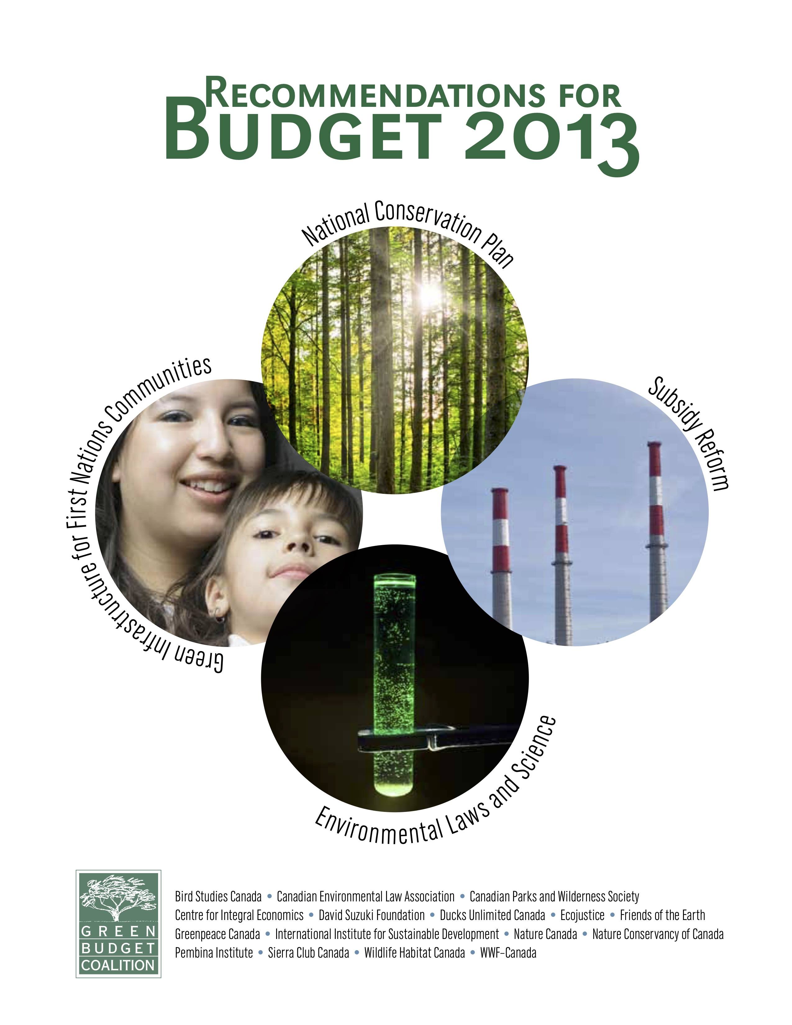 Green Budget Coalition: Recommendations for Budget 2013