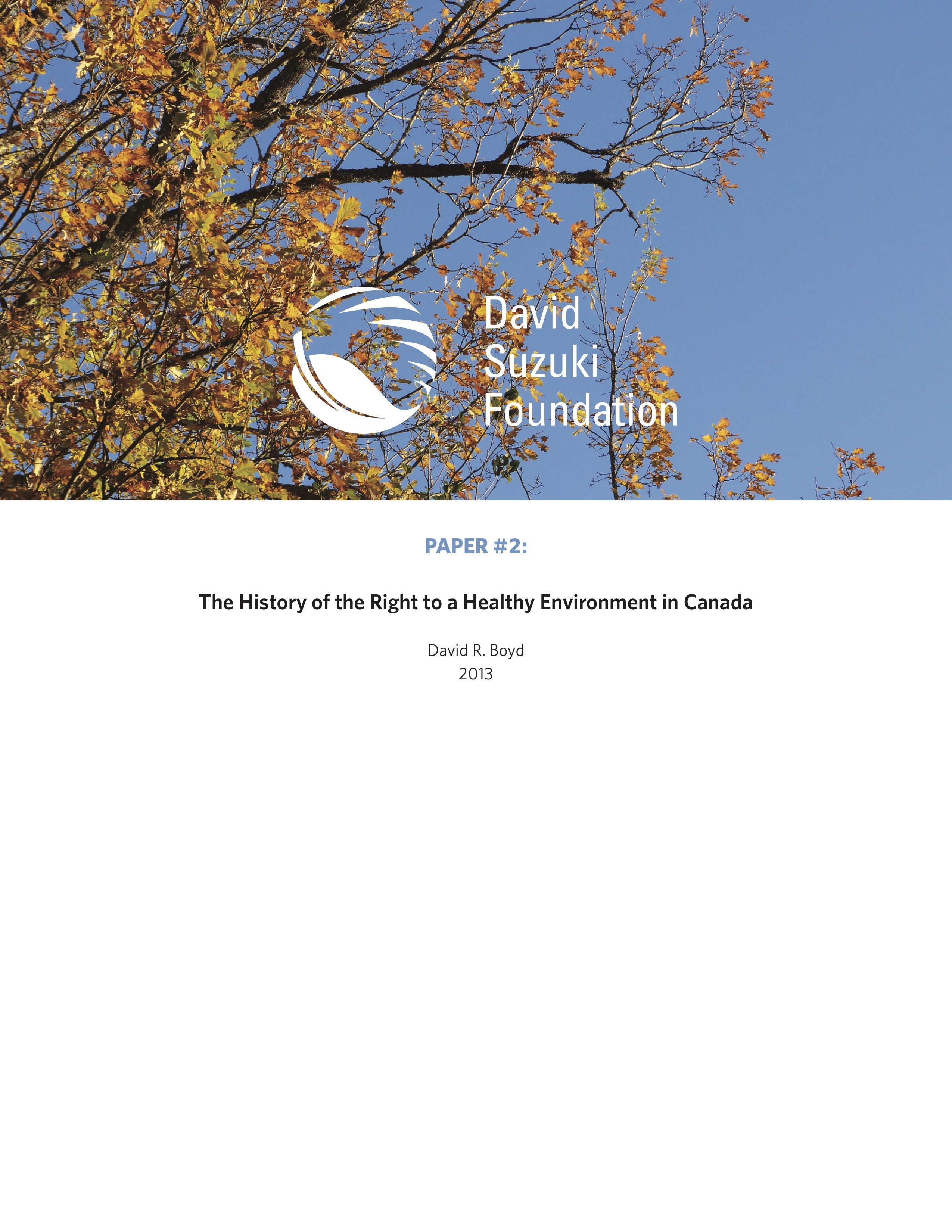 The History of the Right to a Healthy Environment in Canada