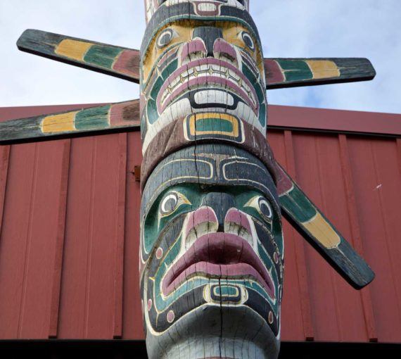 A totem in Campbell River, B.C.