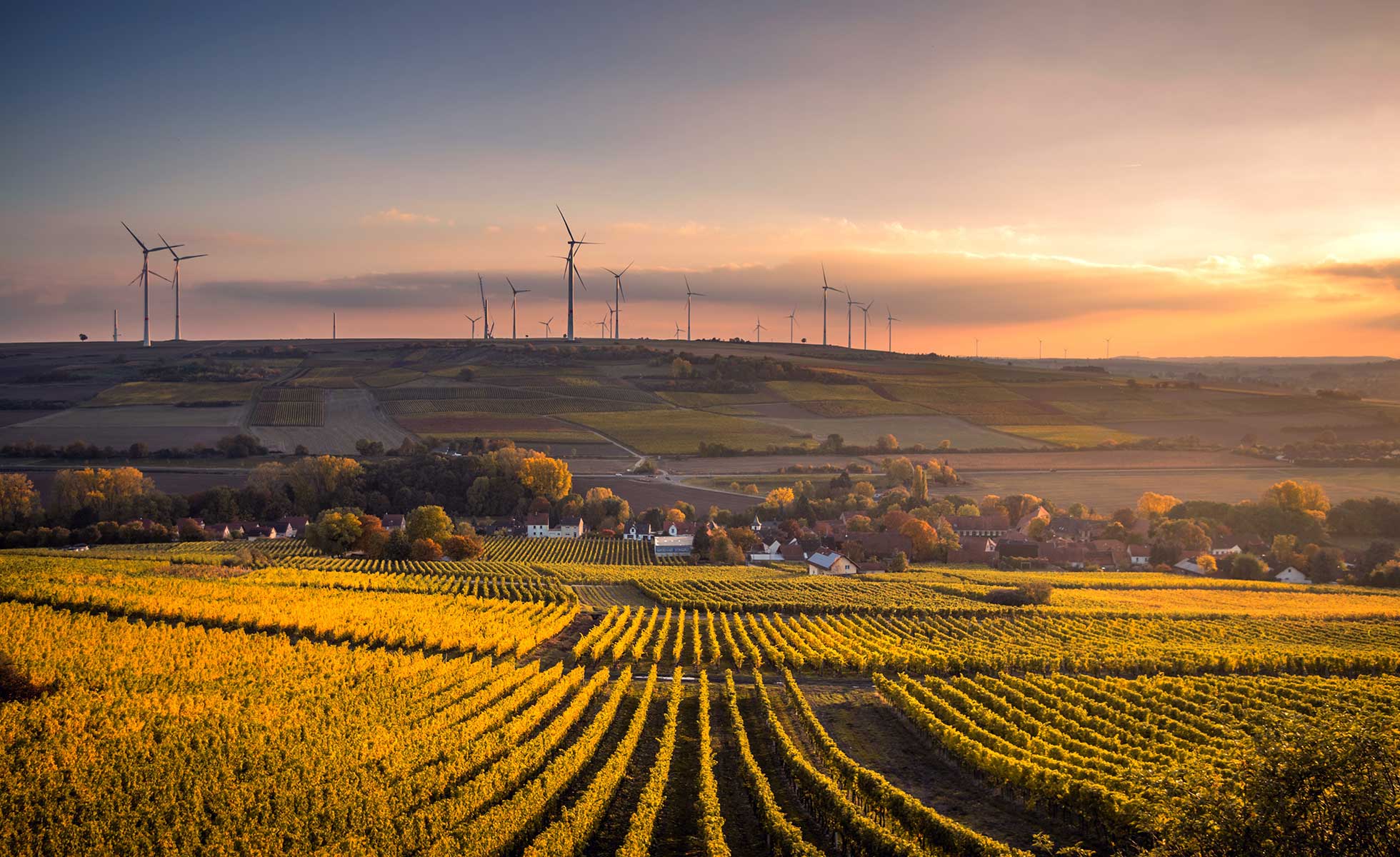 Wind turbines in Mölsheim, Germany