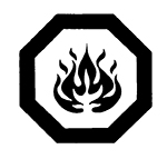 Household hazardous waste symbol: flammable.