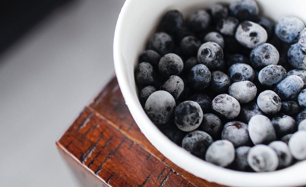 Frozen blueberries.