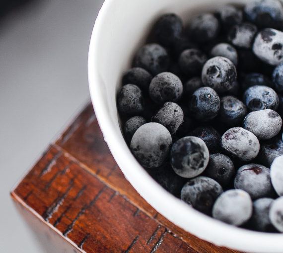 Frozen blueberries.