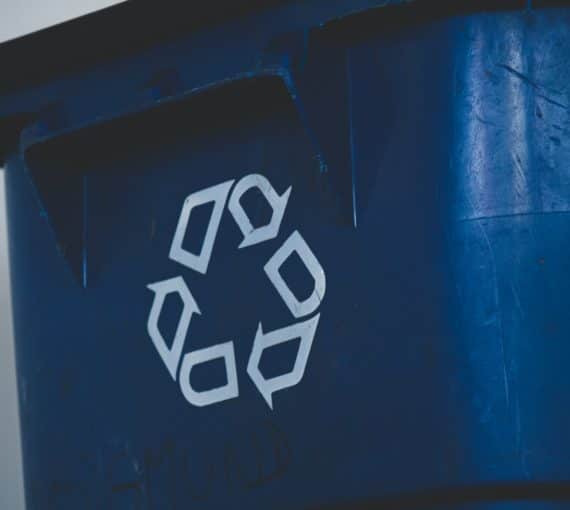 Recycling blue bin