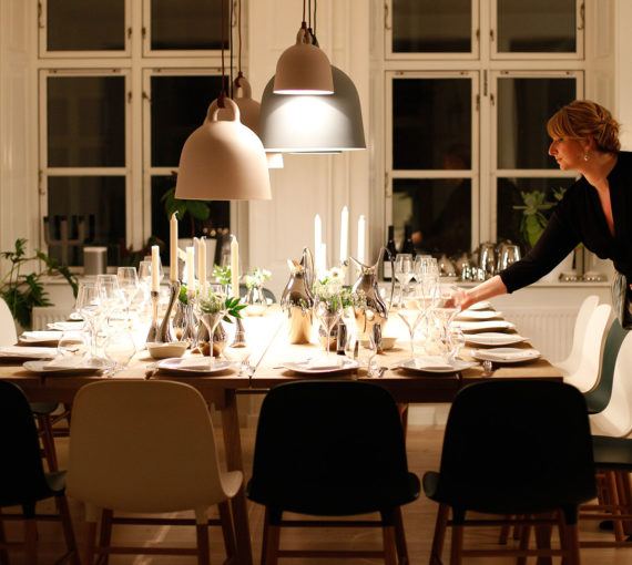 Setting the dinner table for holiday entertaining