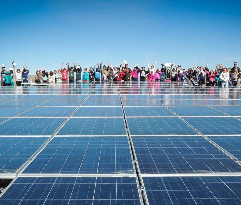 school-children-solar-panel-hero-2 School children celebrate solar panels