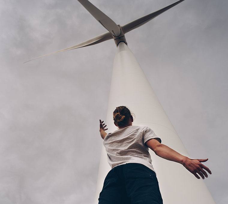 dancer-wind-turnbine-renewable-energy Dancer and wind turbine