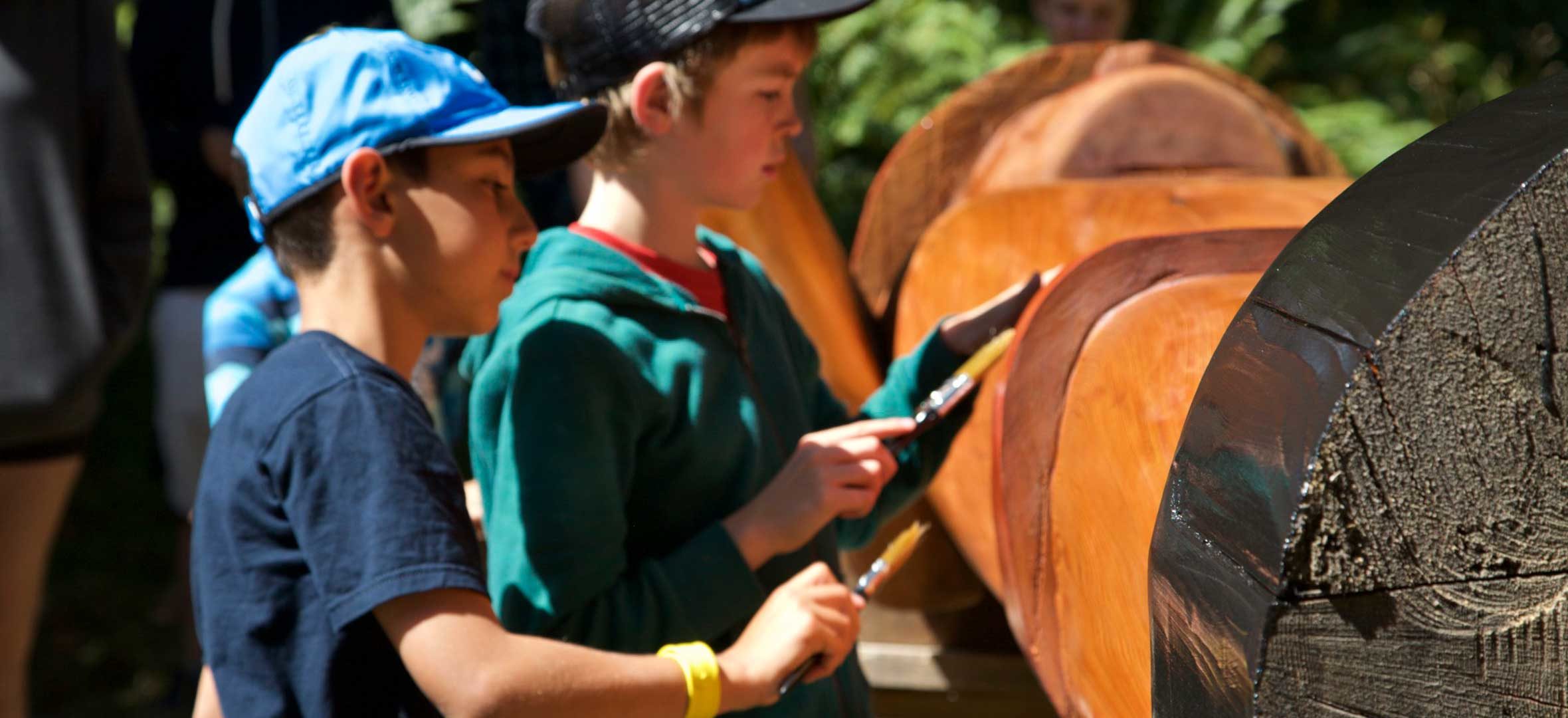 Children carving