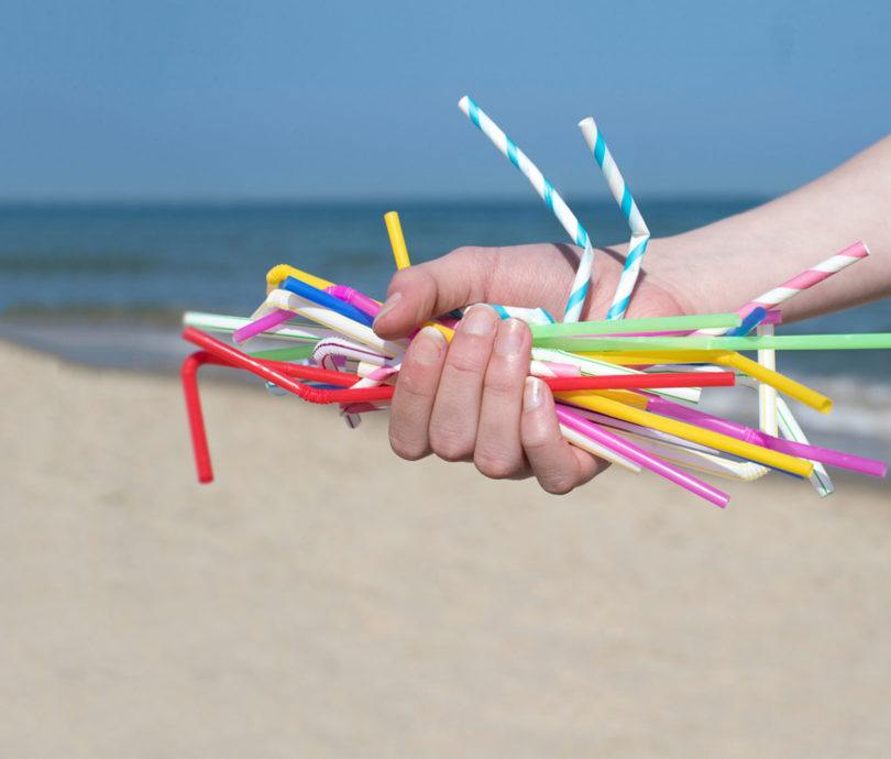 plastic-straws-beach Plastic straws collected on a beach