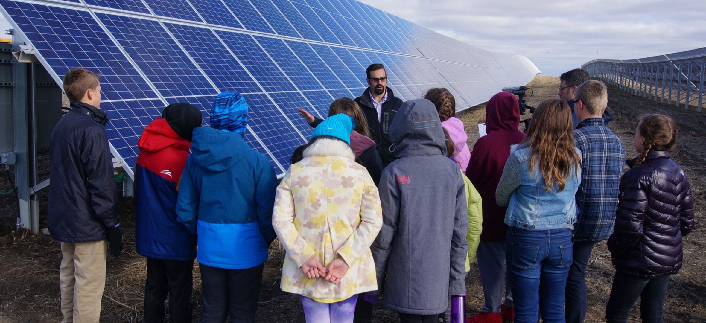 Students learn about solar panels