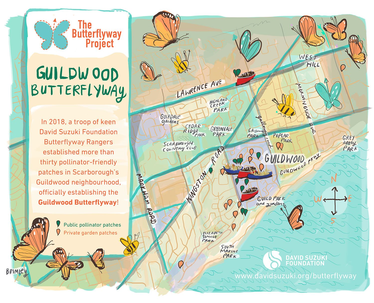 Scarborough Guildwood Butterflyway map
