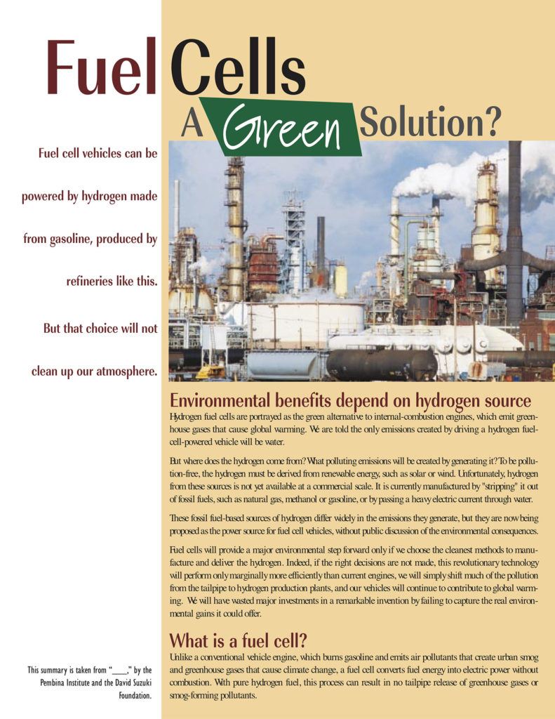 Fuel Cells A Green Solution? David Suzuki Foundation