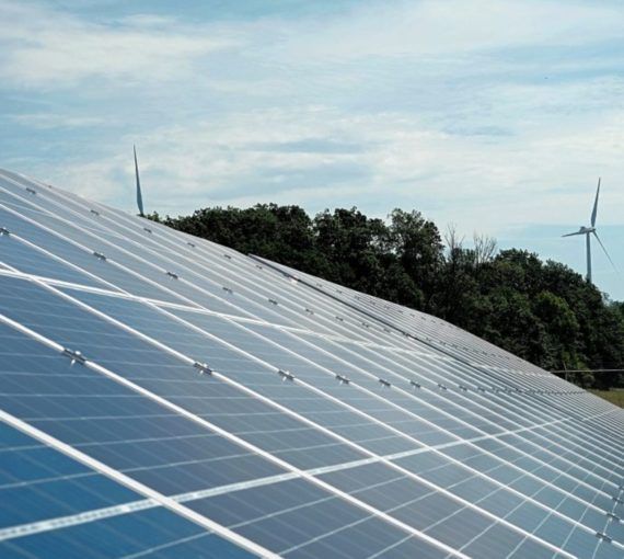 Solar panels at the Nanticoke Solar Generating Station