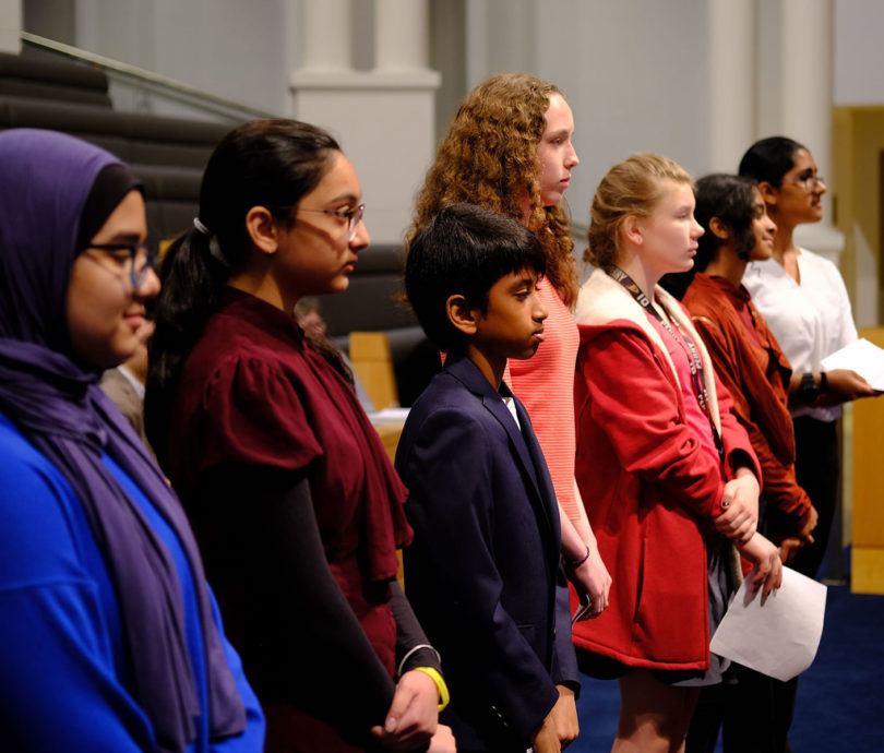 mississauga-youth-climate-action-1 Camilla Road Sr. Public School students at Mississauga city hall.