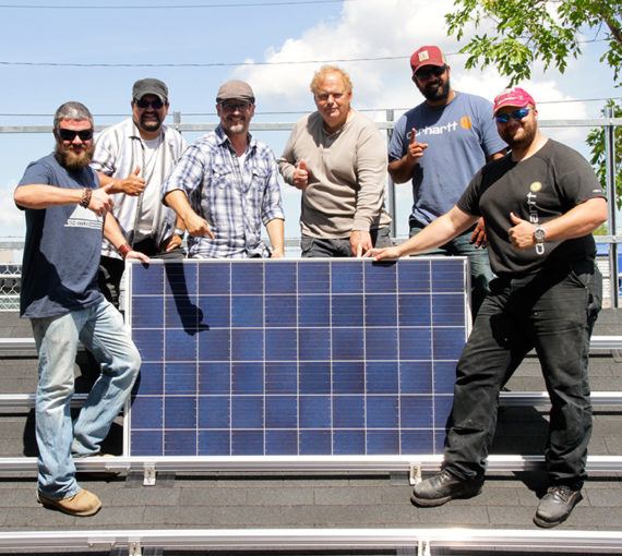 Solar panel installation crew