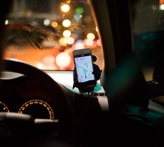 iphone navigation inside ride hailing vehicle