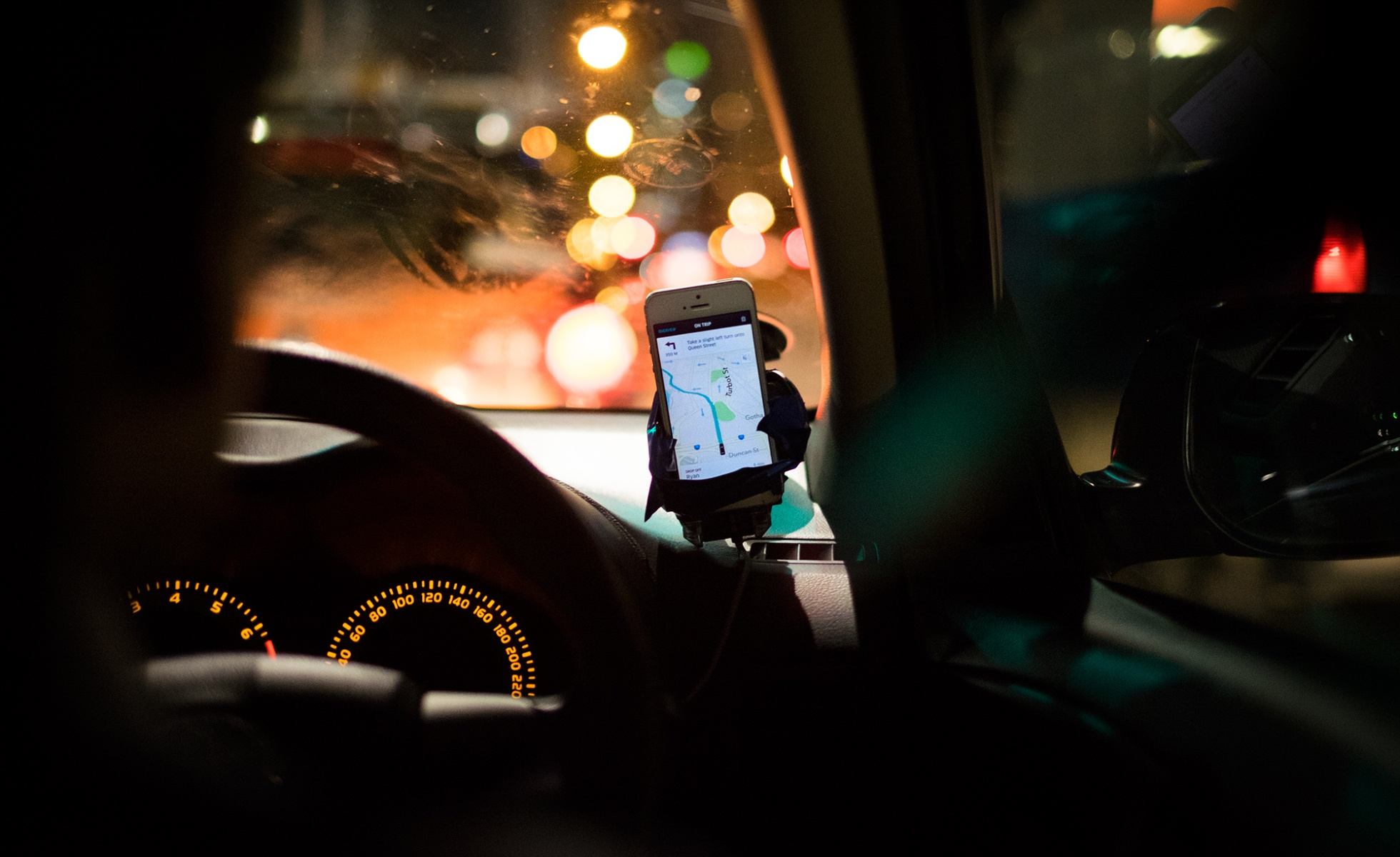 iphone navigation inside ride hailing vehicle