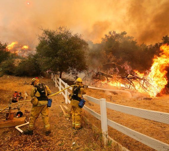 Firefighters fighting California