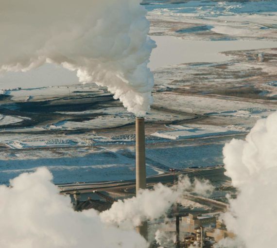 Smoke stack in Fort McMurray Tar Sands