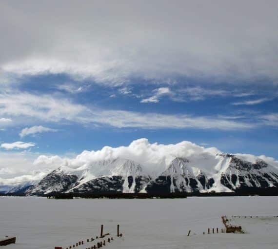 Photograph of Atlin lake in the winter