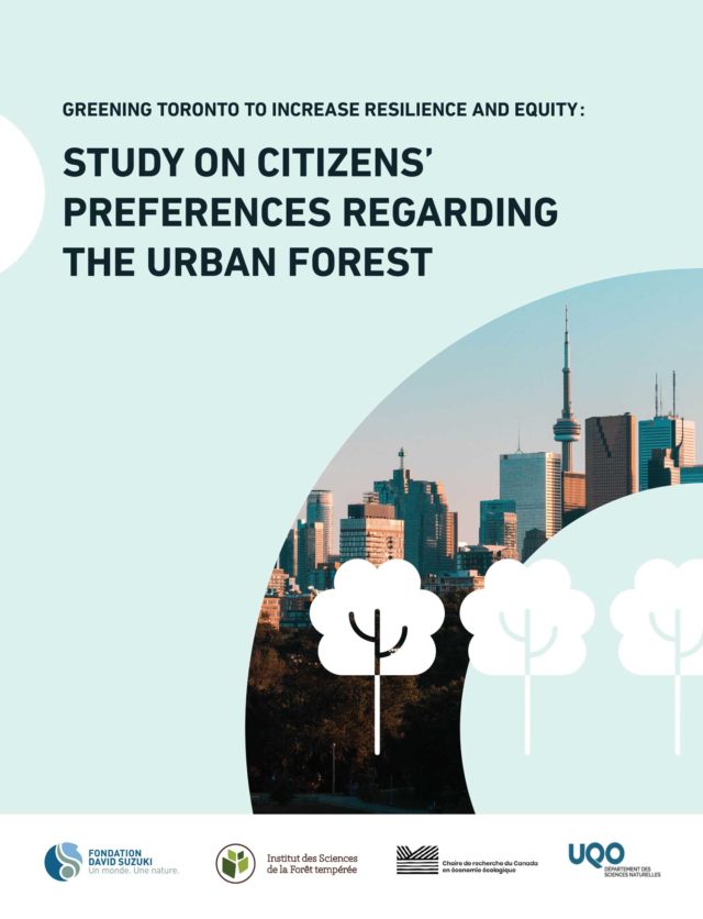 Greening Toronto to Increase Resilience and Equity: Study on Citizens’ Preferences Regarding the Urban Forest Cover Page
