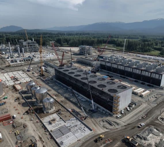 An LNG export facility being built in Kitimat, B.C.