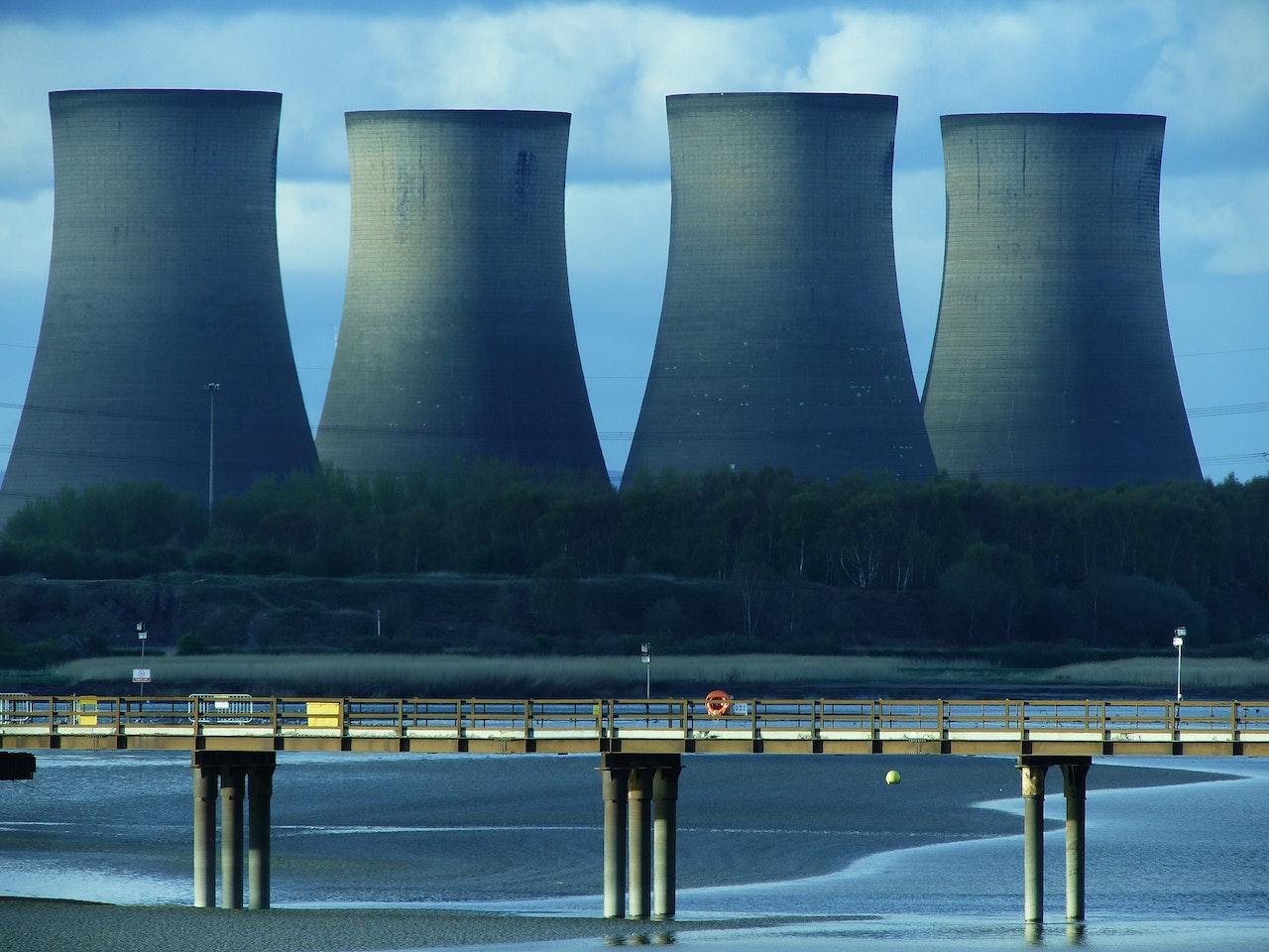 landscape photography of nuclear power plant