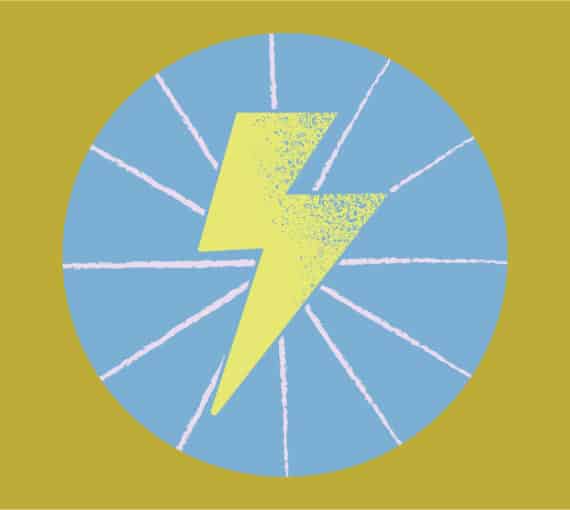 Graphic of a lightning bolt symbolizing electricity