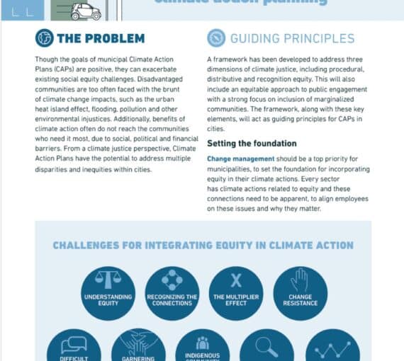 The front page of the executive summary for the Equity strategy for municipal climate action planning.
