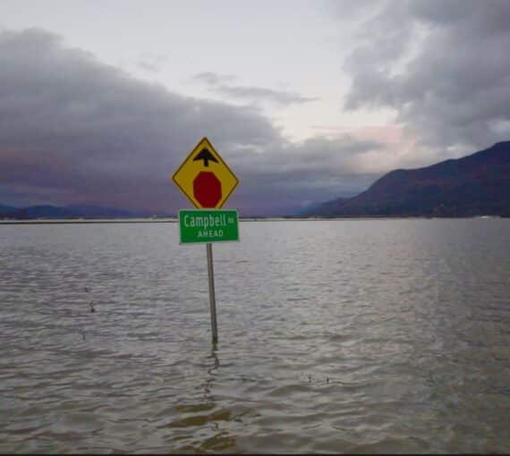 Photo of land flooded in Canada. We need municipal climate action.