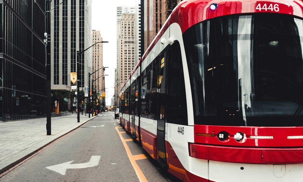A streetcar in Toronto
