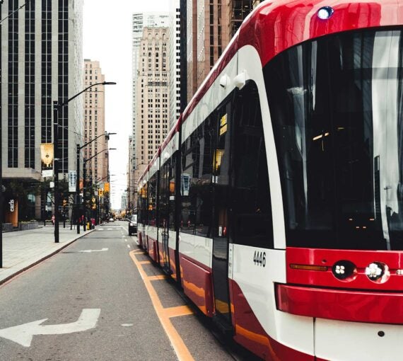 A streetcar in Toronto