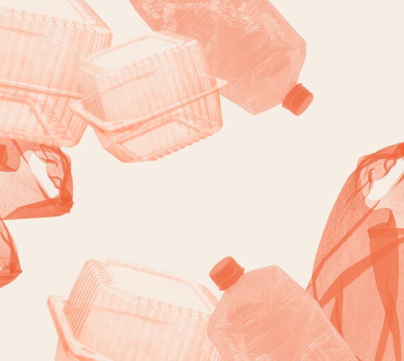 plastic trash piled up