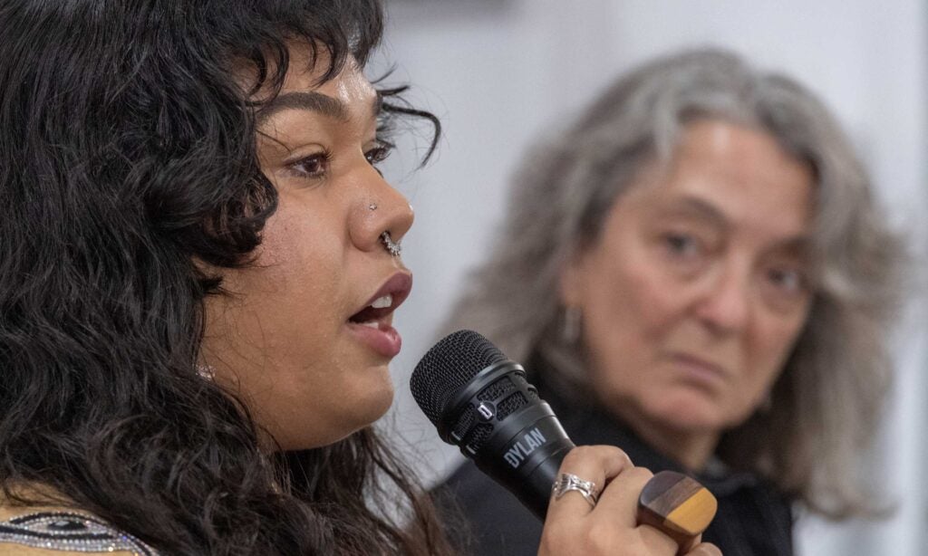 Janelle Lapointe and Minister Julie Dabrusin at COP30 in Belém, Brazil
